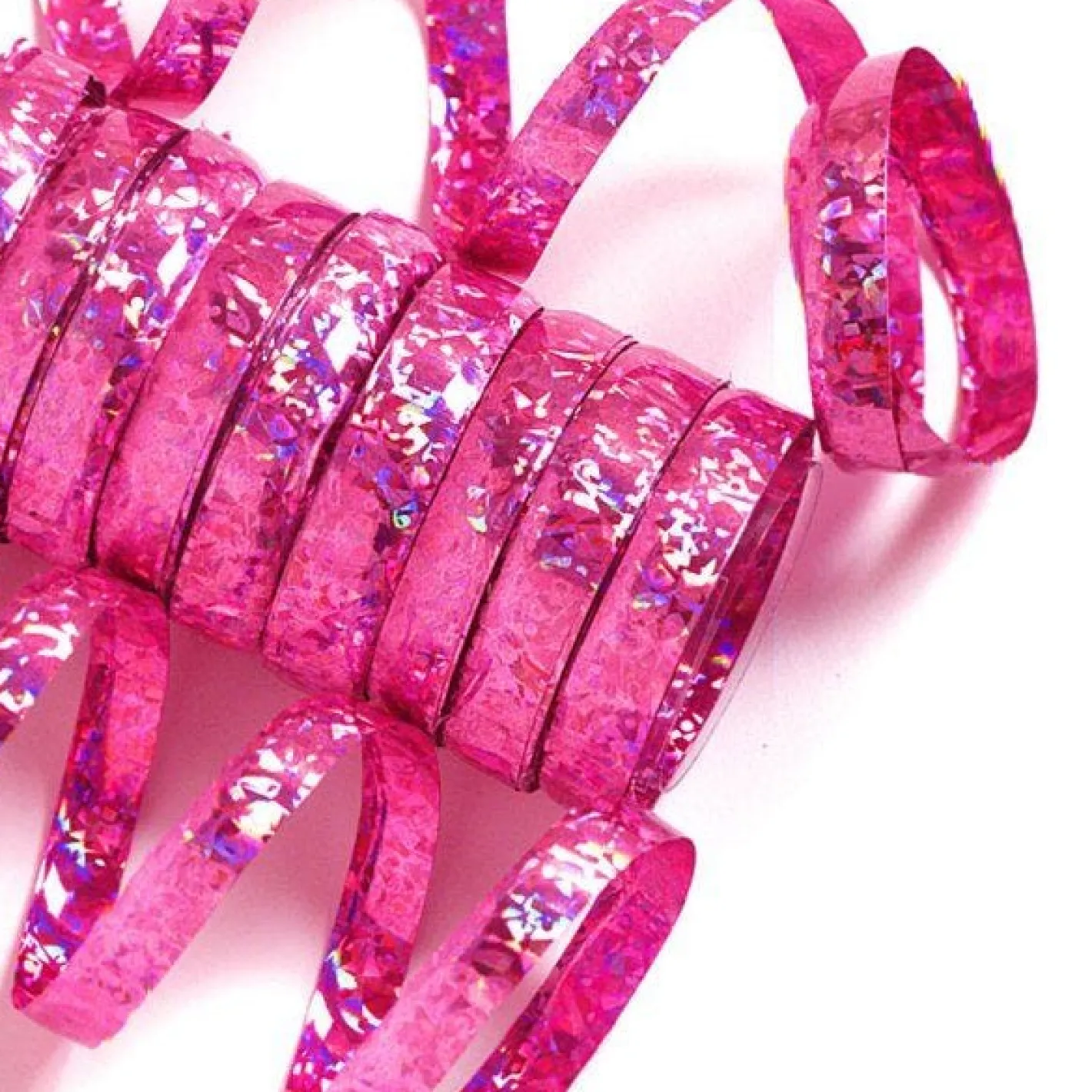 Hot Pink Holographic Streamers - 10 Coils<Party Delights Online