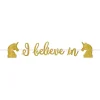 I Believe In Unicorns' Glitter Paper Banner - 3.65M<Party Delights New