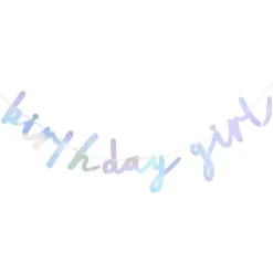 Iridescent 'Birthday Girl' Paper Banner - 2M<Party Delights Clearance