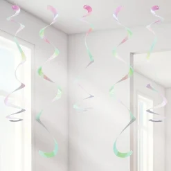 Iridescent Hanging Swirls - 45Cm (10Pk)<Party Delights Best