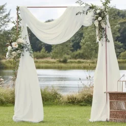 Ivory Draping Voile Backdrop - 6M X 2.5M<Party Delights Hot