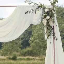 Ivory Draping Voile Backdrop - 6M X 2.5M<Party Delights Hot