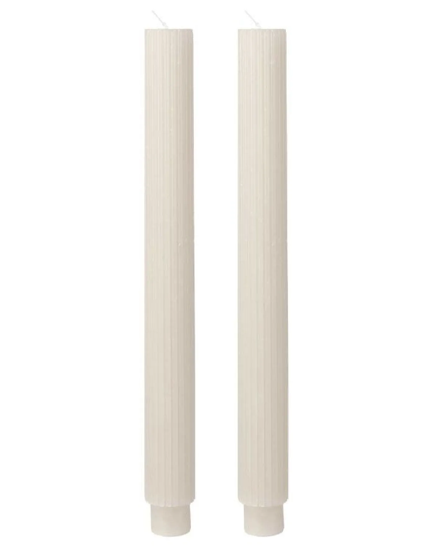 Party Delights Tableware<Ivory Ribbed Candles (2Pk)