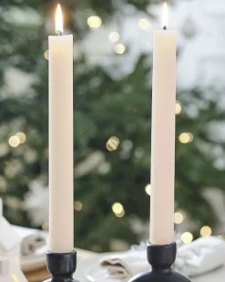 Party Delights Tableware<Ivory Ribbed Candles (2Pk)