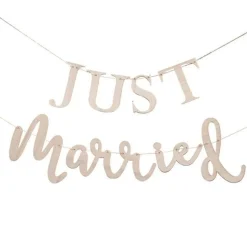 Just Married Wooden Wedding Bunting - 1.5M<Party Delights Sale