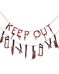 Party Delights Hanging Decorations<Keep Out Blood Drip & Weapon Garland