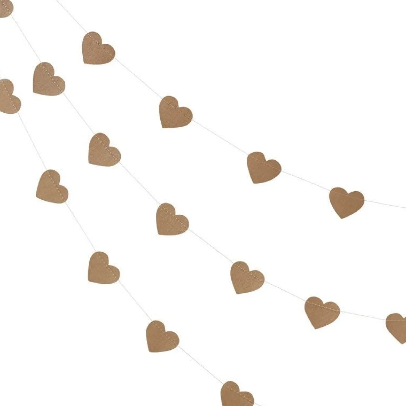 Kraft Paper Heart Garland - 5M<Party Delights Outlet