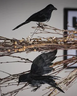 Party Delights Props<Large Crows Clip On Decorations (2Pk)
