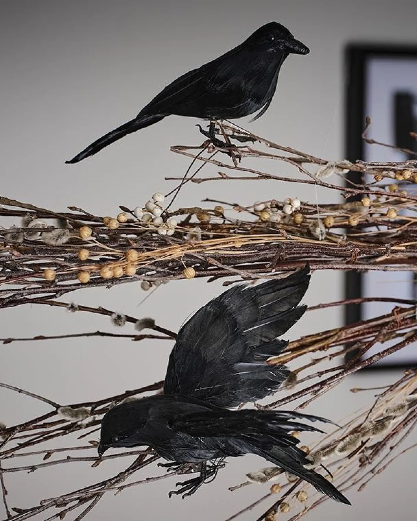 Party Delights Props<Large Crows Clip On Decorations (2Pk)