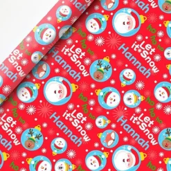 Party Delights Gift Wrapping<Let It Snow Christmas Personalised Wrapping Paper - 62 X 100Cm Sheet
