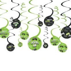 Level Up Swirl Decorations (12Pk)<Party Delights Online
