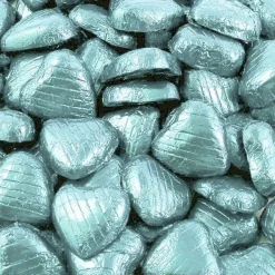 Light Blue Foil Chocolate Hearts X100<Party Delights Sale
