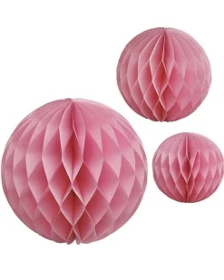 Party Delights Hanging Decorations<Light Pink Paper Honeycomb Hanging Decorations (3Pk)