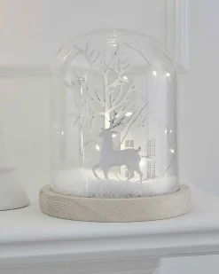 Party Delights Snowflake Decorations<Light Up Winter Scene Glass Decoration