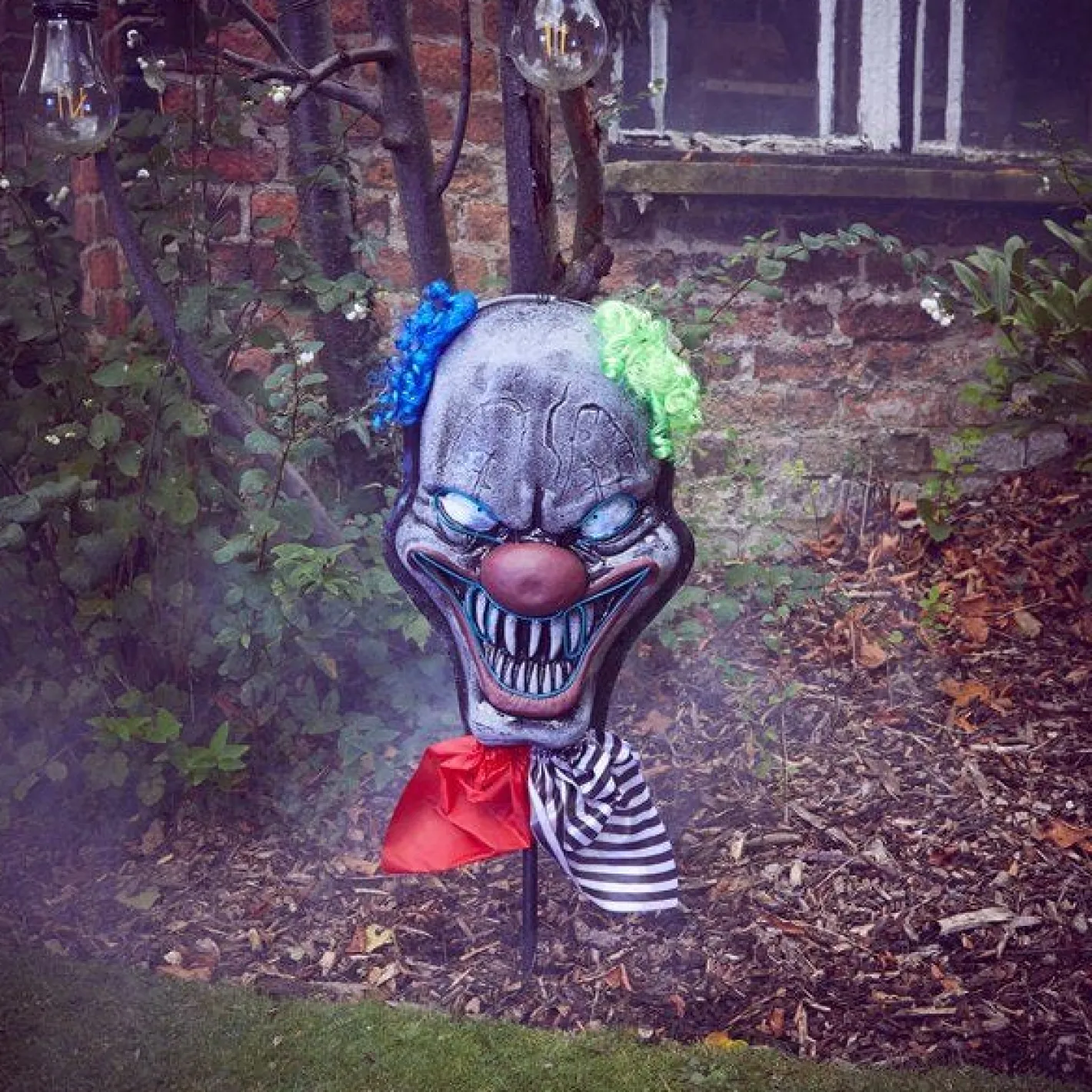 Party Delights Props<Lights Up Clown Head Stake - 83Cm