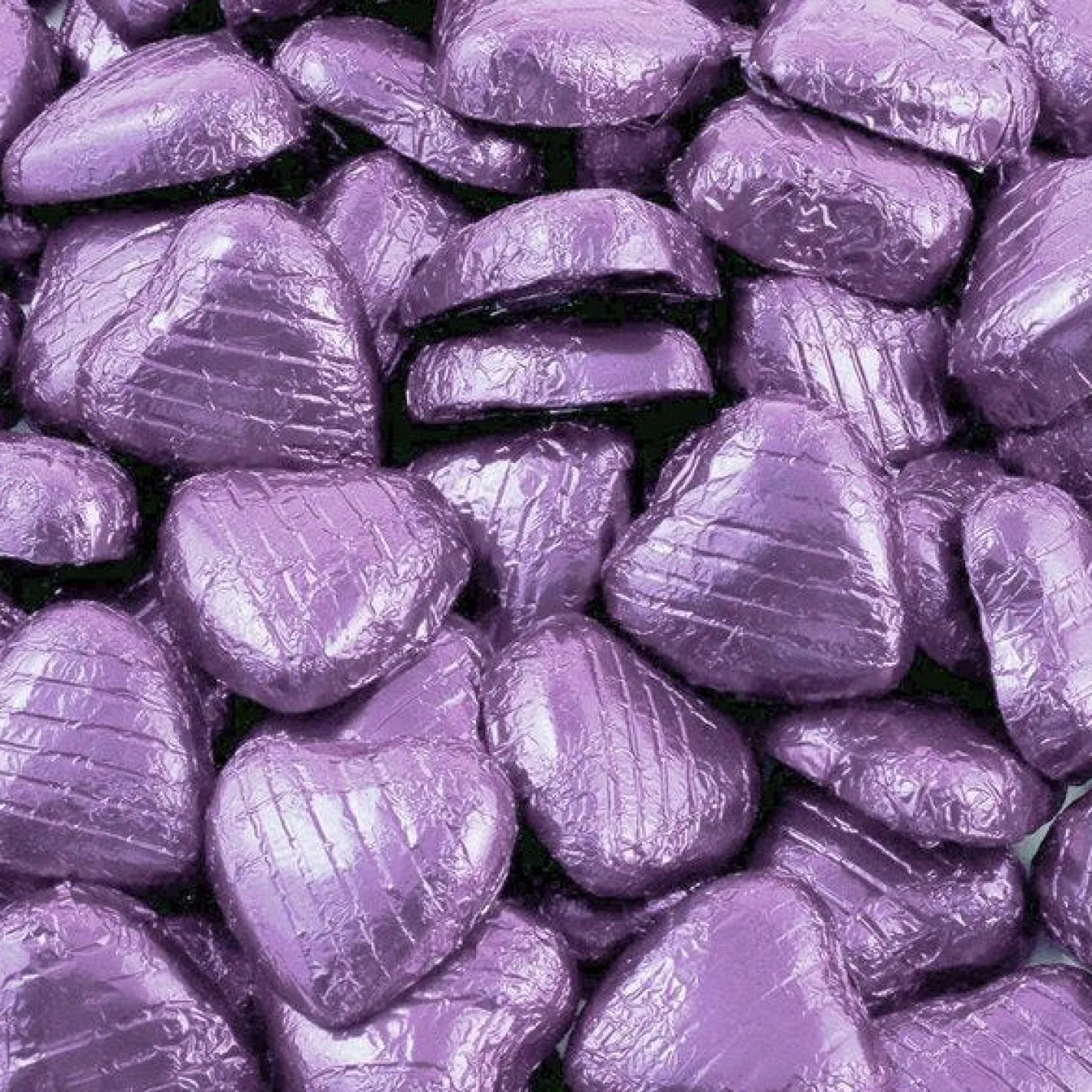Lilac Foil Chocolate Hearts - 1Kg<Party Delights Outlet