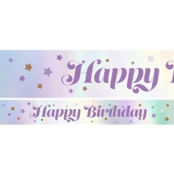 Lilac Happy Birthday Paper Banners - 1M (3Pk)<Party Delights New