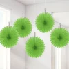 Lime Green Paper Fan Decorations - 15Cm (5Pk)<Party Delights New
