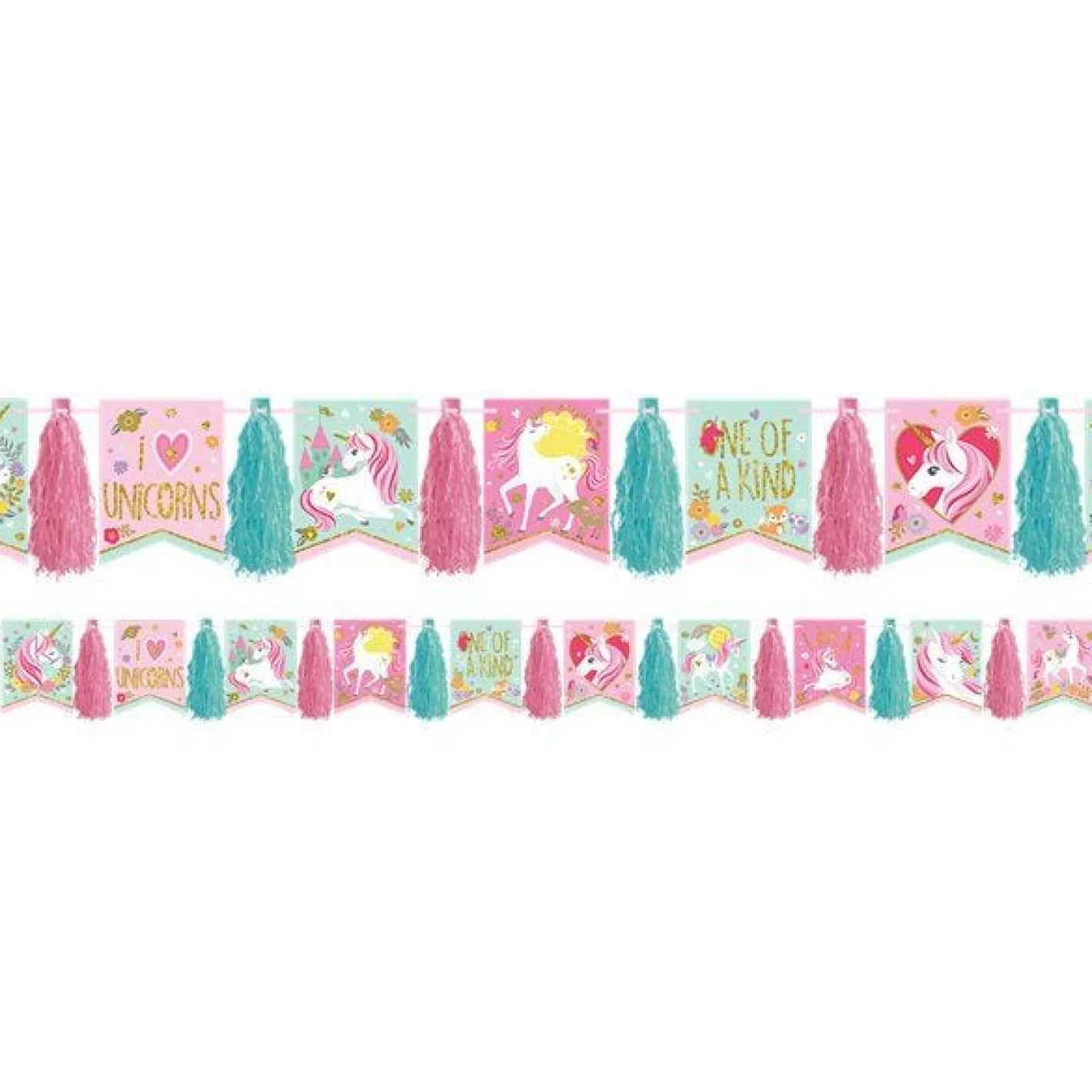 Magical Unicorn Glitter Tassel Garland - 3M<Party Delights Hot