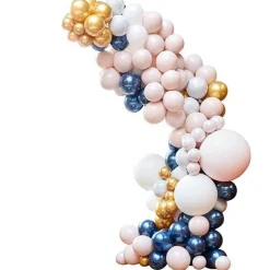 Marble, Navy & Gold Chrome Large Balloon Arch Diy Kit - 200 Balloons<Party Delights