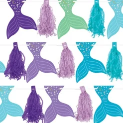 Mermaid Wishes Glitter Tassel Garland - 3M<Party Delights Clearance