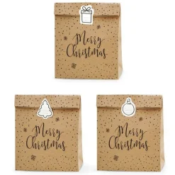 Party Delights Gift Wrapping<Merry Christmas Kraft Gift Bags - 27Cm (3Pk)