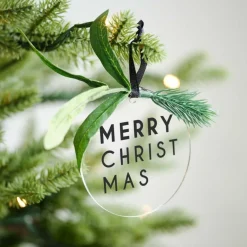 Party Delights Hanging Decorations<Merry Christmas With Foliage Tree Decorations (4Pk)