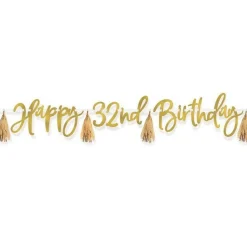 Metallic Gold Add-An-Age Happy Birthday Letter Banner - 2.74M<Party Delights Discount