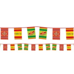 Mexican Fiesta Plastic Bunting - 10M<Party Delights Clearance
