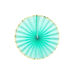 Mint Green & Gold Paper Fans (3Pk)<Party Delights Hot