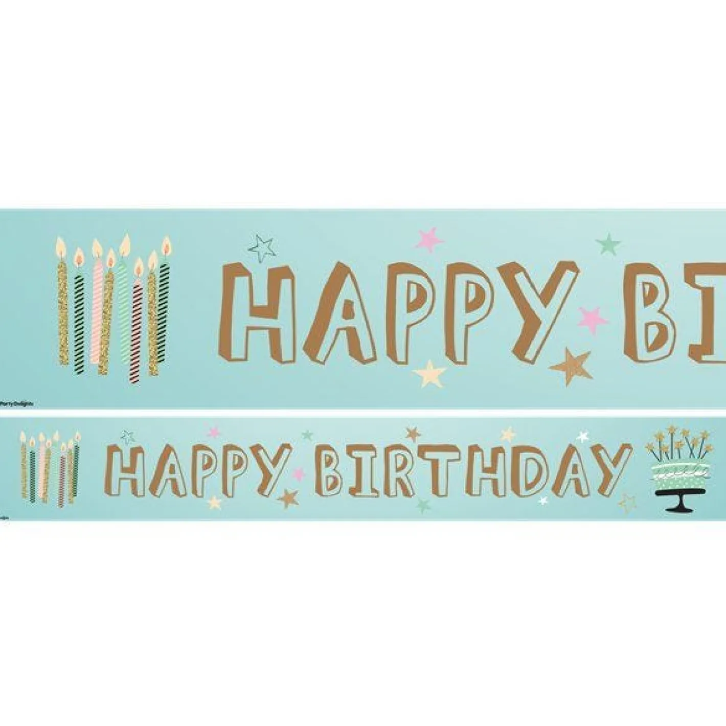Mint Green Happy Birthday Paper Banners - 3Pk (3Pk)<Party Delights Hot