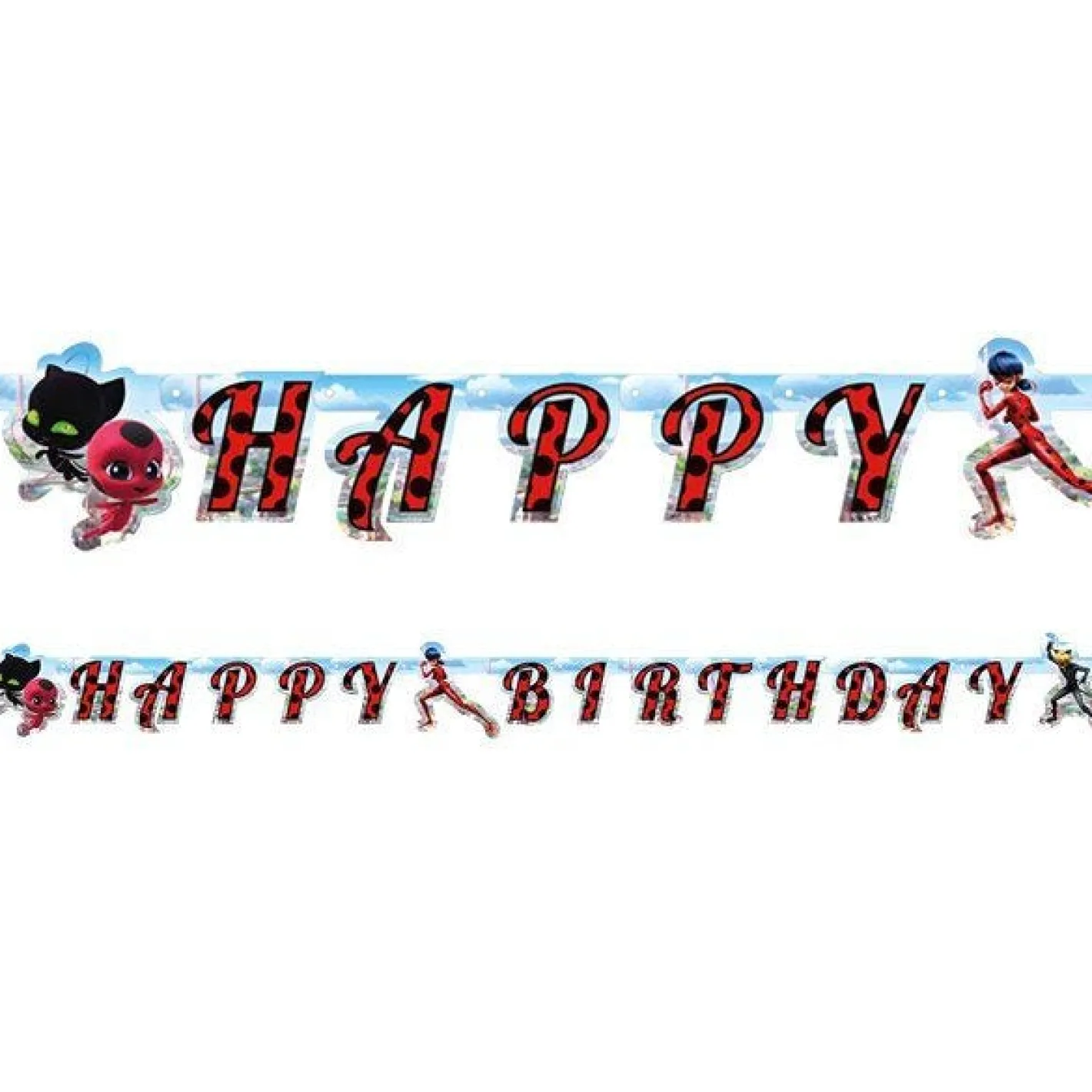 Miraculous Ladybug 'Happy Birthday' Paper Banner - 1.8M<Party Delights New