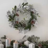 Party Delights Wreaths & Garlands<Mistletoe, Pine Cone & Silver Foliage Christmas Wreath - 40Cm