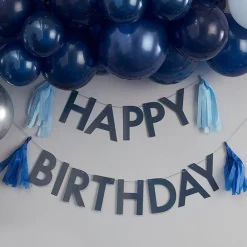 Mix It Up Blue Happy Birthday Tassel Bunting<Party Delights