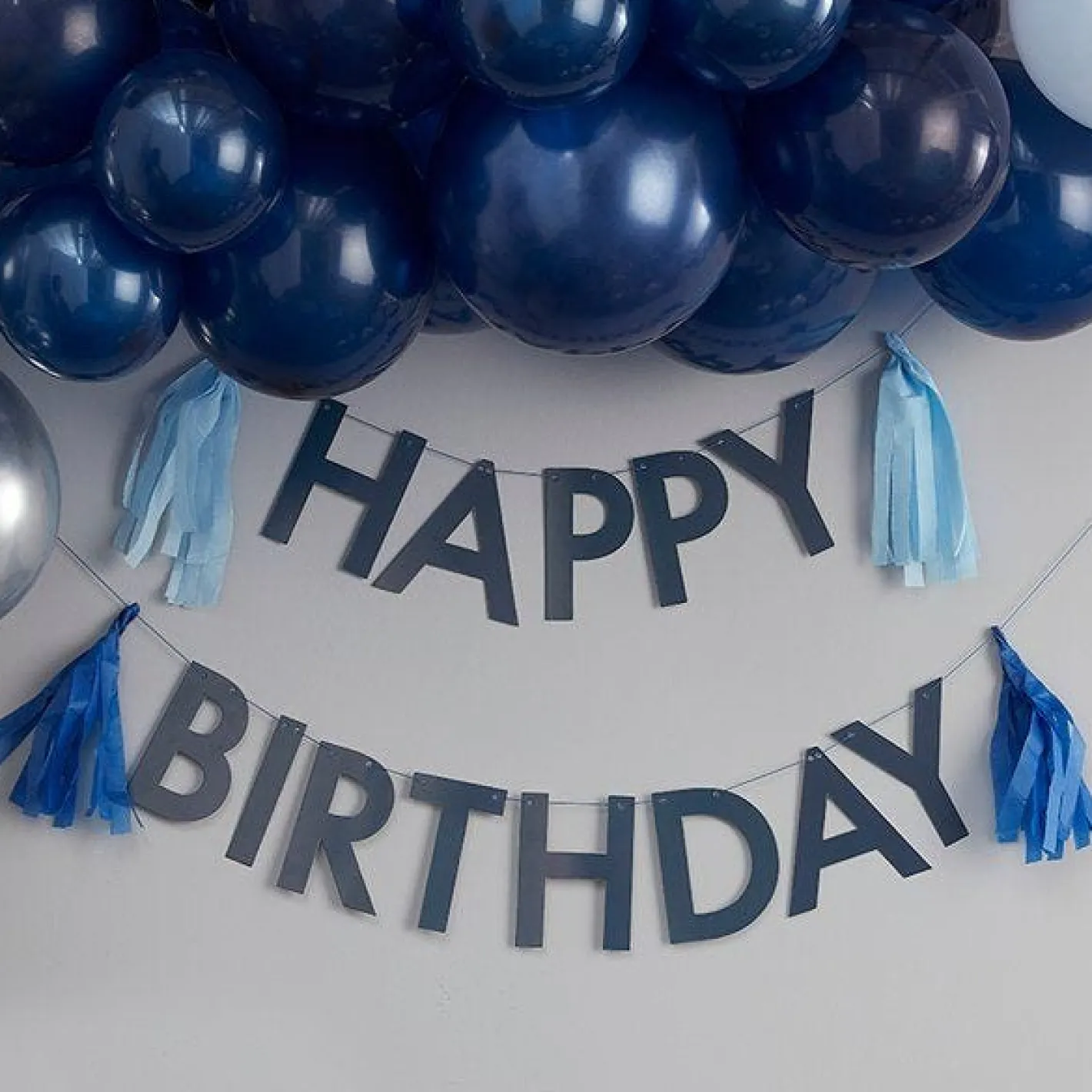 Mix It Up Blue Happy Birthday Tassel Bunting<Party Delights