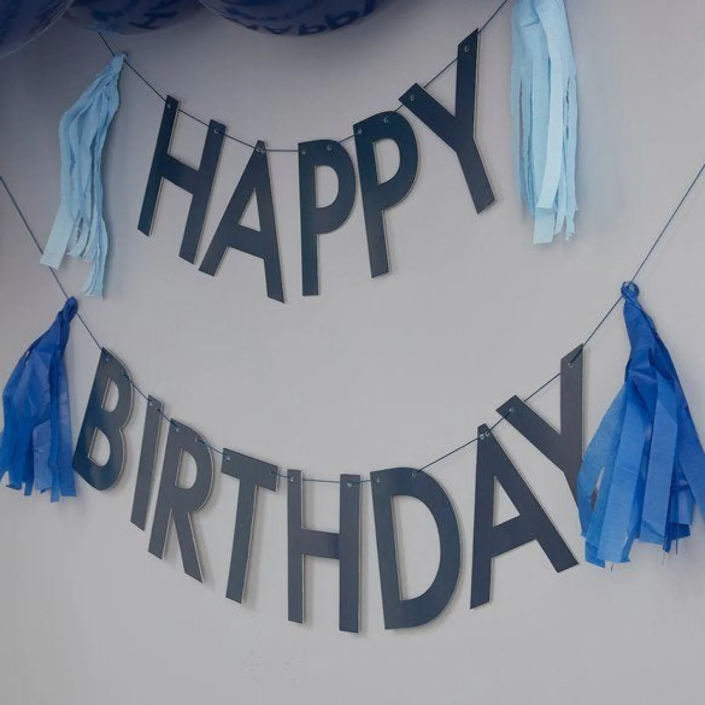 Mix It Up Blue Happy Birthday Tassel Bunting<Party Delights