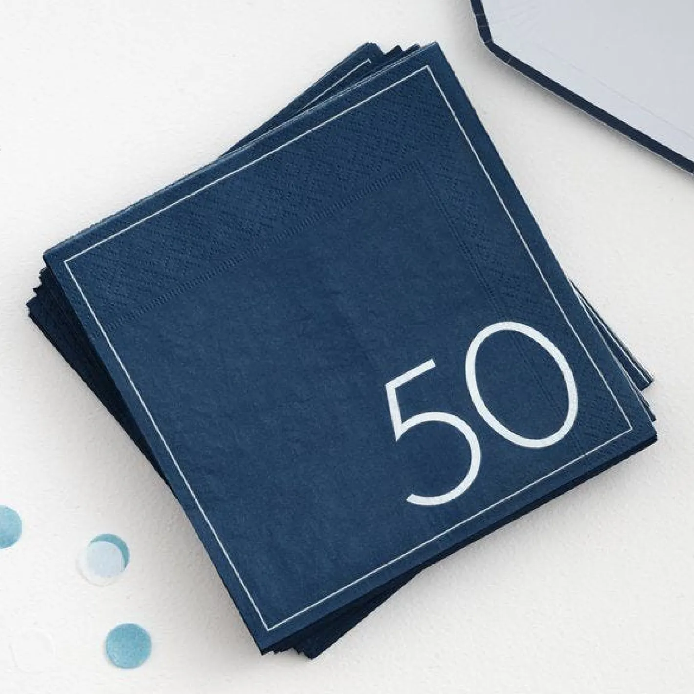 Mix It Up Blue 50Th Paper Napkins - 33Cm (16Pk)<Party Delights Hot