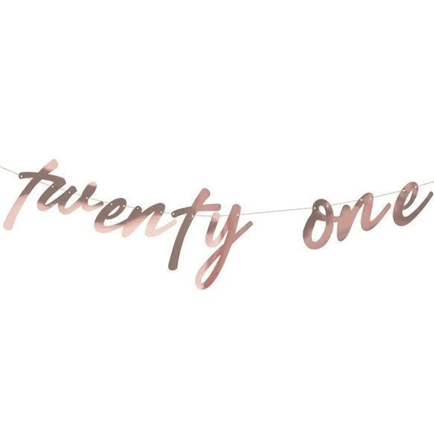 Mix It Up 'Twenty One' Rose Gold Paper Banner - 1.7M<Party Delights