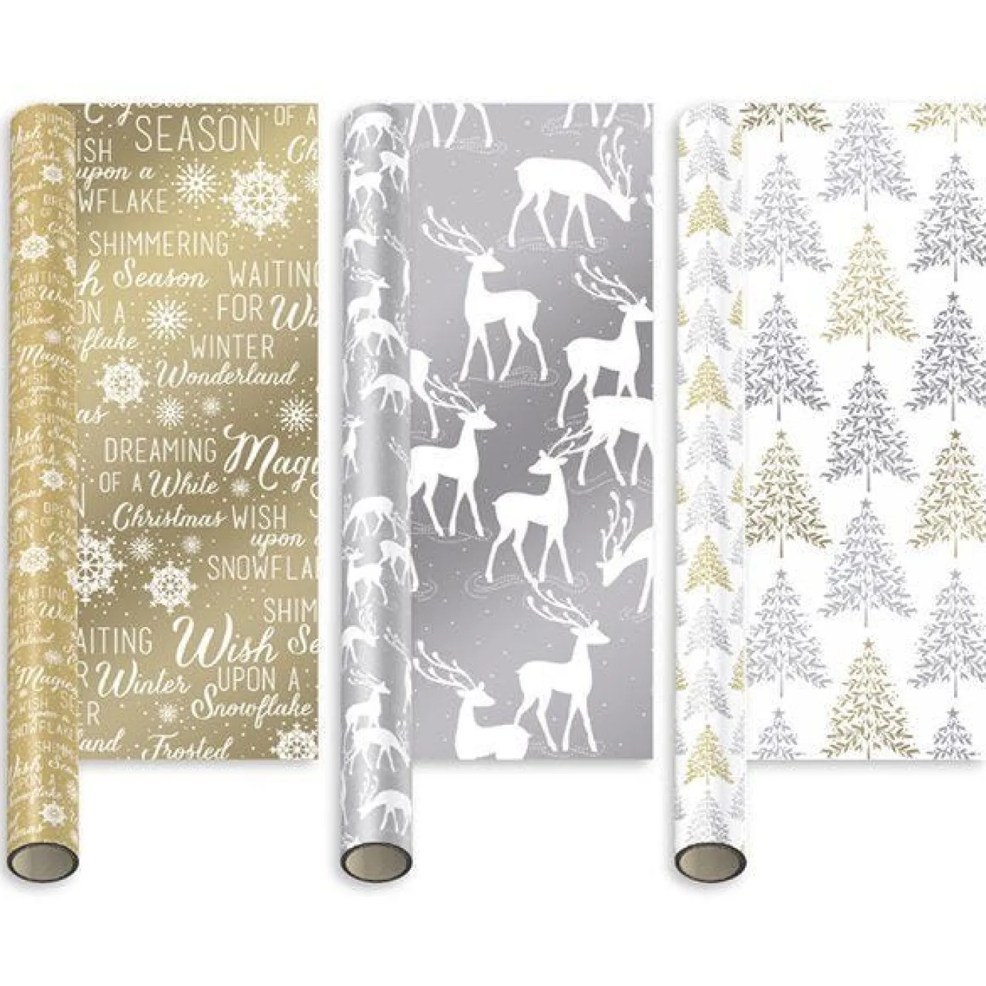 Party Delights Gift Wrapping<Mixed Metallic Christmas Gift Wrap - 4M