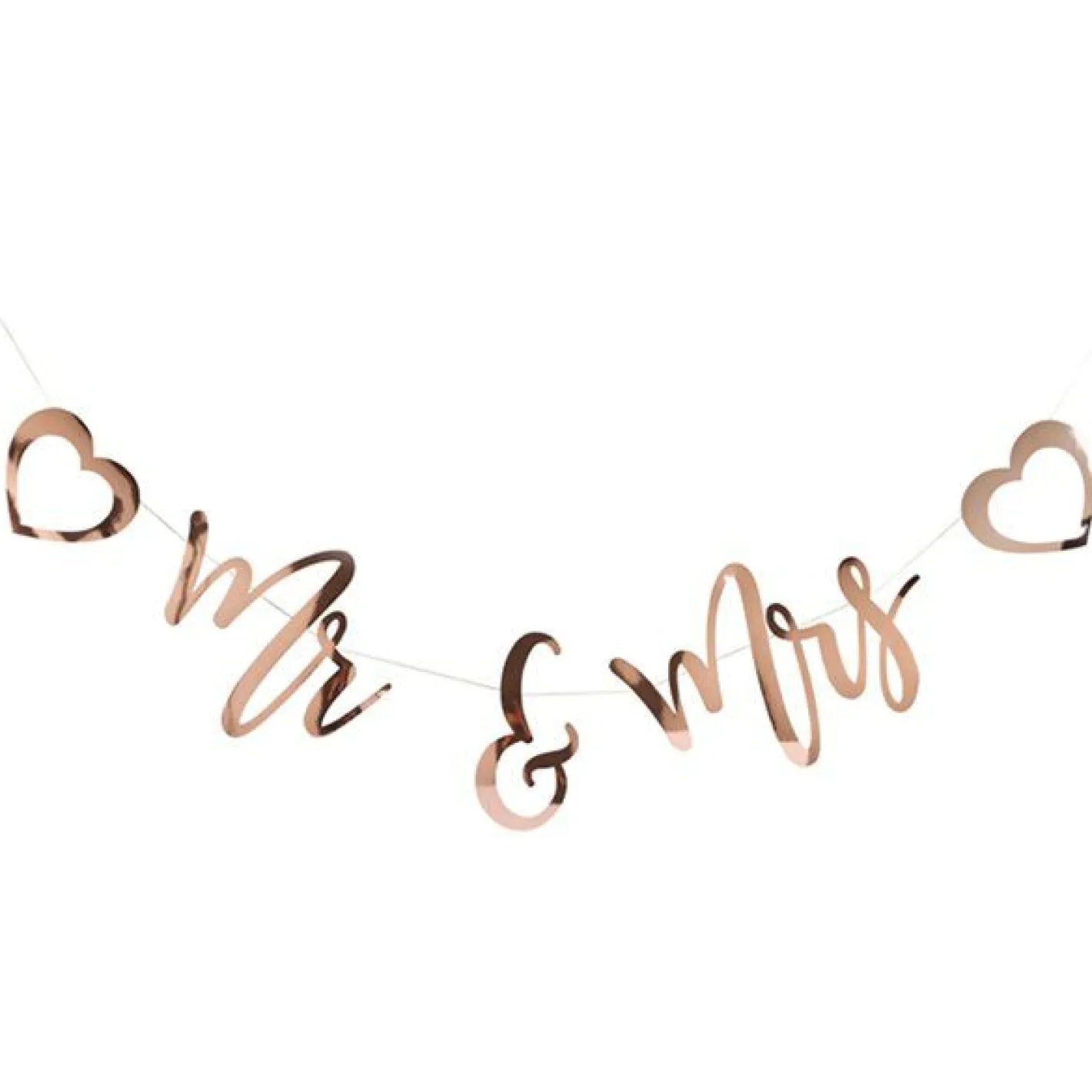 Mr & Mrs Rose Gold Banner - 2M<Party Delights Sale