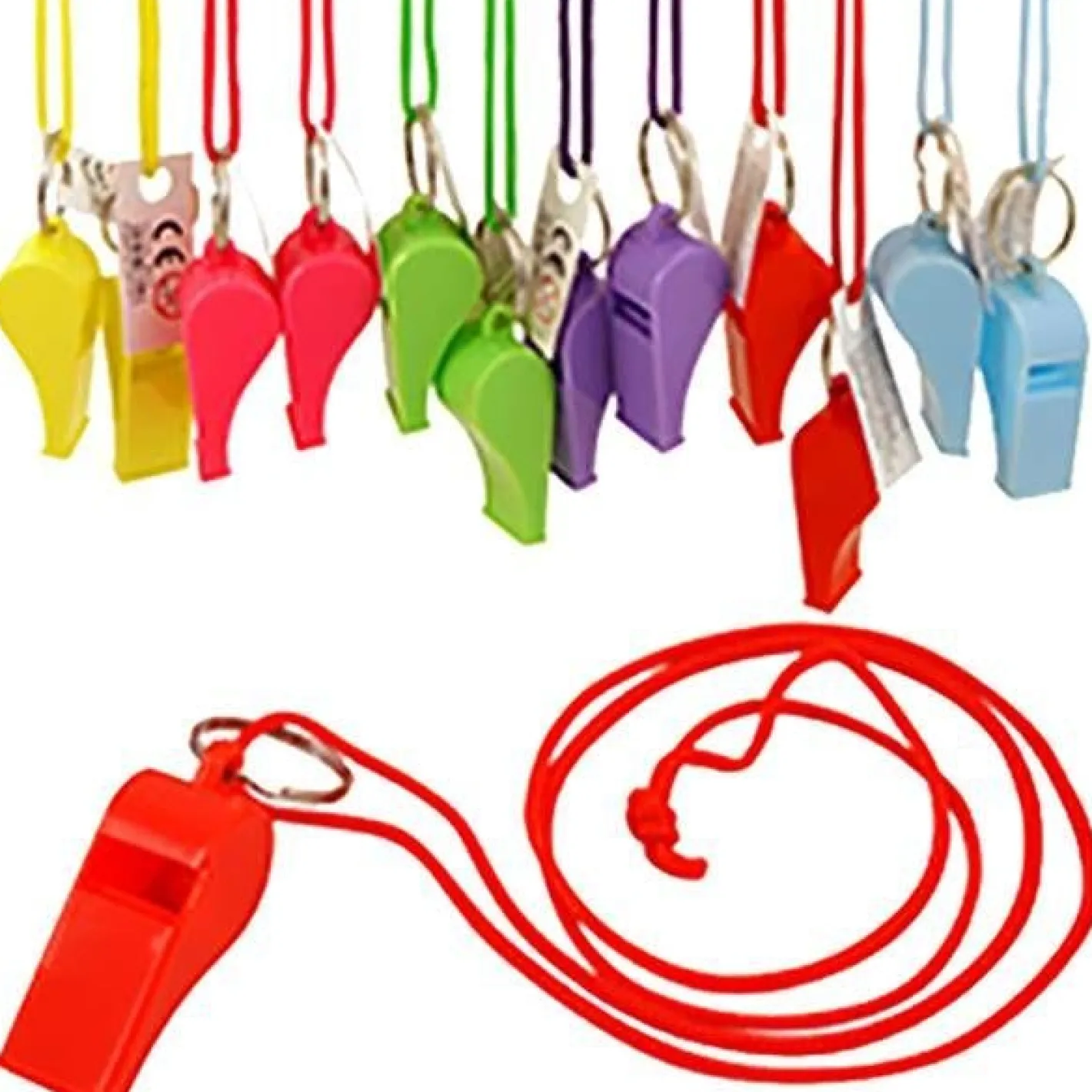 Multi-Colour Whistles - 12 Pack (12Pk)<Party Delights Hot