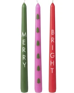 Party Delights Tableware<Multicoloured Merry, Bright, Trees Candles