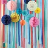 Multicoloured Streamer Backdrop With Honeycombs & Fans<Party Delights Discount