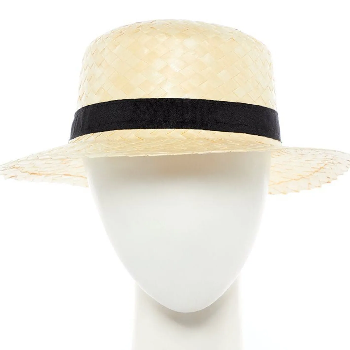 Natural Straw Boater Hat<Party Delights Clearance