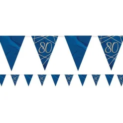 Navy & Gold Geode 80Th Birthday Paper Bunting - 3.7M<Party Delights Sale