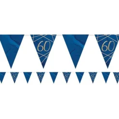 Navy & Gold Geode 60Th Birthday Paper Bunting - 3.7M<Party Delights Hot