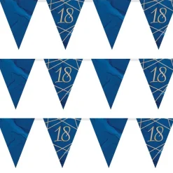 Navy & Gold Geode 18Th Birthday Paper Bunting - 3.7M<Party Delights Online