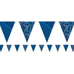 Navy & Gold Geode 70Th Birthday Paper Bunting - 3.7M<Party Delights Outlet