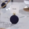 Party Delights Tableware<Navy Flocked Bauble Place Card Holders (6Pk)