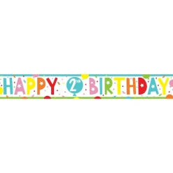 2Nd Birthday Paper Banners - 1M (3Pk)<Party Delights Outlet